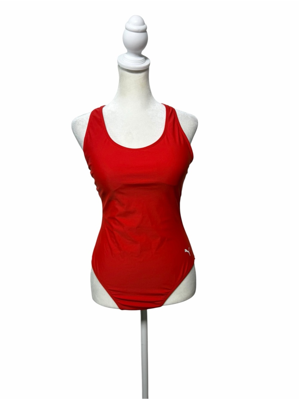 Puma Racerback One Piece Swimsuit M Red NWT UPF 50 Chlorine Resistant